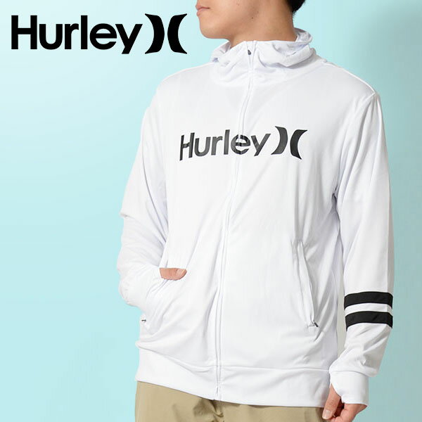 送料無料 長袖ラッシュパーカー メンズ ハーレー HURLEY RASH ZIP OPEN HOOD O&O ロゴ UVカット ラッシュガード 紫外線対策 日焼け防止 長袖 ラッシュ パーカー MRG2310036 10%off