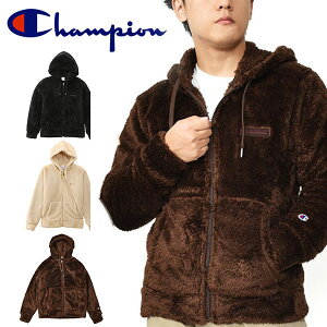 送料無料 フリース ジャケット チャンピオン Champion ZIP HOODED JACKET メンズ もこもこ モコモコ ボア フルジップ パーカー アウター C3-L615