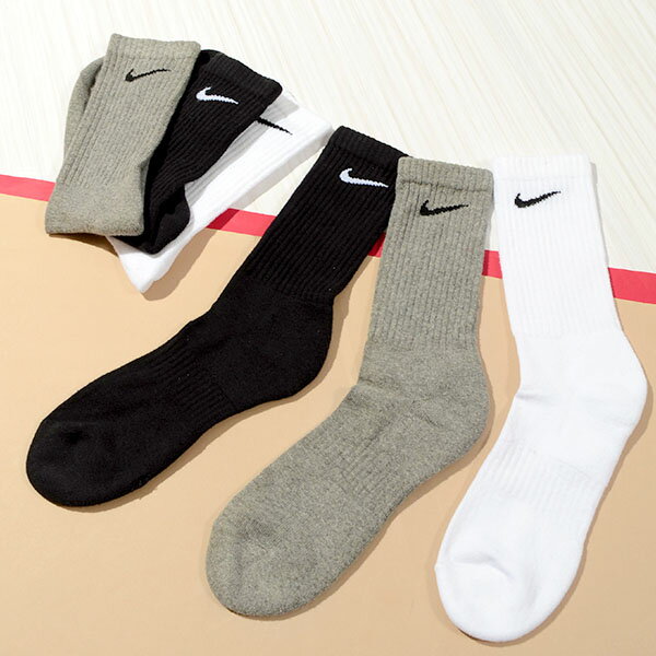 ナイキ 靴下（メンズ） 3足セット ソックス NIKE ナイキ 3P エブリデイ クッション クルーソックス 靴下 メンズ レディース キッズ 3足組 スポーツ 学校 通学 SX7664 20%OFF 【あす楽対応】