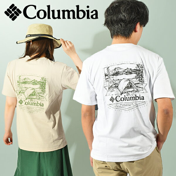 コロンビア Tシャツ メンズ ゆうパケット対応可能！ コロンビア 半袖Tシャツ Columbia メンズ レディース ロッカウェイリバー バックプリント グラフィックTシャツ 丸首 クルーネック 半袖 Tシャツ アウトドア キャンプ 登山 トレッキング XE4916 2024春夏新作