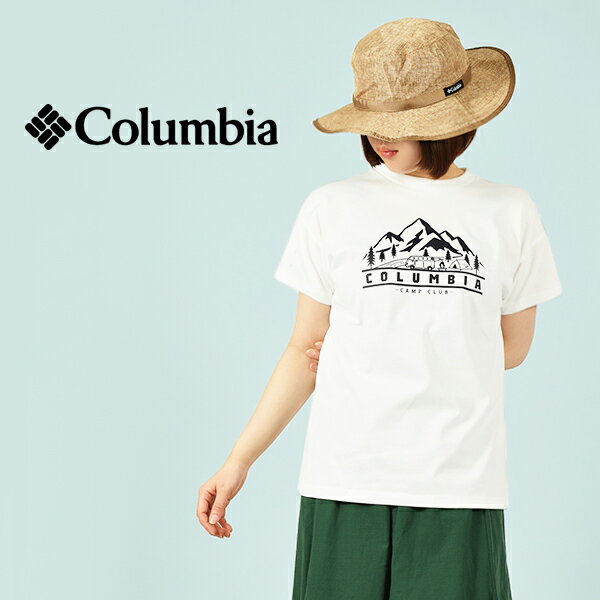 ゆうパケット対応可能！ コロンビア 半袖Tシャツ Columbia レディース W Yahara Forest SS Tee 丸首 UVカット ロゴTシャツ クルーネックTシャツ 半袖 Tシャツ アウトドア ウェア キャンプ PL4622 2023春夏新作