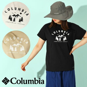 ゆうパケット対応可能！ コロンビア 半袖Tシャツ Columbia レディース ヤハラフォレスト ロゴT UVカット 吸湿速乾 丸首 クルーネック ロゴTシャツ 半袖 Tシャツ ウェア トップス アウトドア PL0227 2024春夏新作