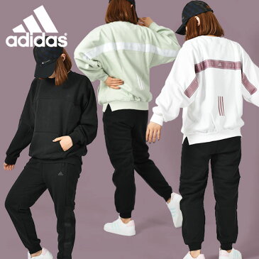 送料無料 アディダス レディース スウェット 上下セット adidas W WORDING クルーネックスウェット トレーナー ロングパンツ ジャージ 裏起毛 スエット セットアップ 上下組 スポーツウェア スポーツカジュアル 2022秋新作 CK591 CE158