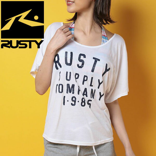 送料無料 水着 4点セット RUSTY ラスティ レディース ビキニ ボーダー ホルターネック 半袖 Tシャツ ショートパンツ サーフパンツ ボードショーツ プール 海 リゾート 旅行 サーフィン ボディボード 2019春夏新作 30%off