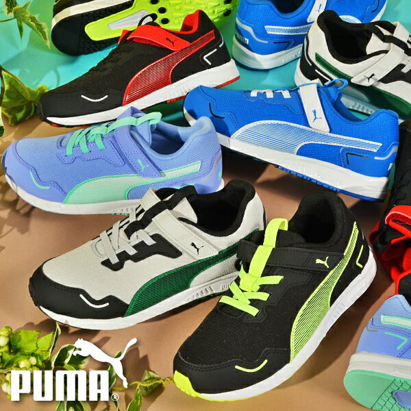 スニーカー(男の子) 現品のみ 送料無料 プーマ キッズ スニーカー PUMA スピードモンスター V4 子供 ジュニア 子供靴 男の子 女の子 運動靴 ベルクロ ゴム紐 シューズ 2023秋冬新色 378908