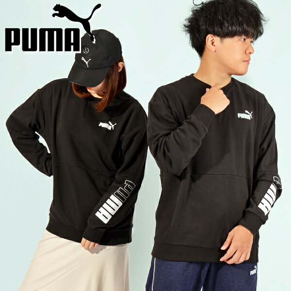 送料無料 プーマ メンズ レディース スウェット トレーナー PUMA POWER カラーブロック クルースウェット TR 裏毛 スエット スポーツ カジュアル スポカジ 2023秋冬新作 677683