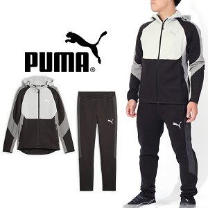 送料無料 プーマ メンズ パーカー ロングパンツ 上下セット PUMA EVOSTRIPE フーデッドジャケット パンツ フルジップ ジャージ ストレッチ 上下組 セットアップ スポーツウェア トレーニング ウェア 2023秋冬新作 678359 678353