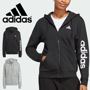 送料無料 アディダス レディース パーカー adidas W ESS LIN スウェットFZフーディ 裏毛 フルジップ ジャージ トレーナー スエット スポーツウェア スポーツカジュアル スポカジ 2023秋冬新色 ETS25