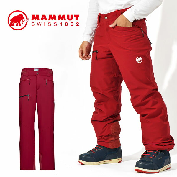 送料無料 MAMMUT マムート メンズ スキー スノーボード ウェア パンツ ボトムス Stoney HS Thermo Pants Men blood red スノボ 2023-2024冬新作 20%off