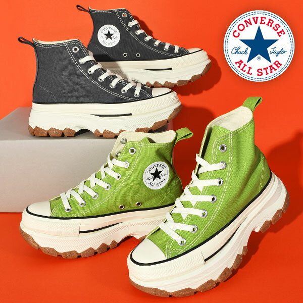 送料無料 コンバース 厚底 スニーカー レディース CONVERSE ALL STAR (R) オールスター R TREKWAVE HI トレックウエーブ ハイカット キャンバス REACT RECYCLE REFINE シューズ 靴 2024春夏新作