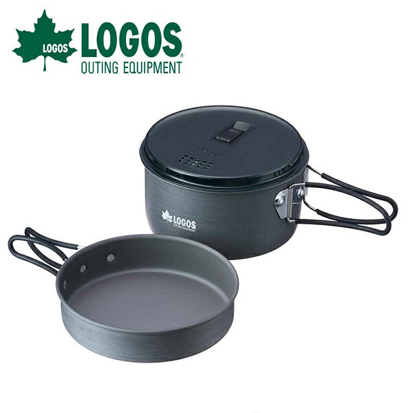 送料無料 ロゴス LOGOS 湯切り クッカーセット 鍋 フライパン 収納袋 直火式 クッカー セット 1人用 2人用 アウトドア キャンプ バーベキュー BBQ ソロキャンプ キャンピング鍋 調理道具 81210211
