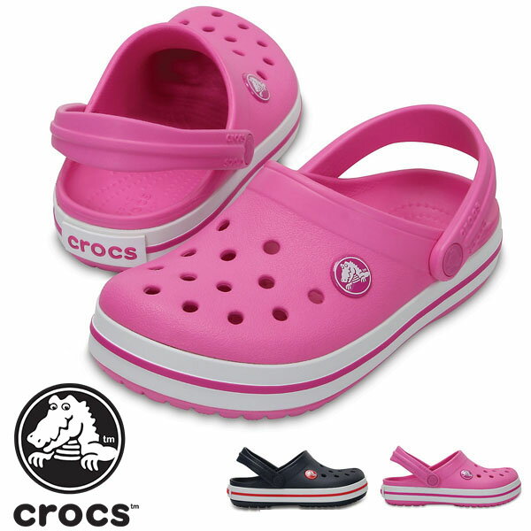 サンダル クロックス crocs クロックバンド キッズ ベビー 子供 クロッグサンダル シューズ 靴 crocband 204537 ピンク ネイビー 紺 日本正規品 【あす楽対応】