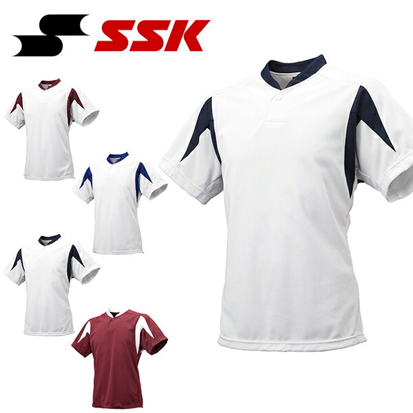 ゆうパケット対応可能！ SSK エスエスケイ 半袖 1ボタンベースボールTシャツ メンズ 野球 ベースボール..