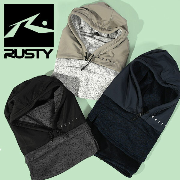 送料無料 フードウォーマー ラスティ RUSTY メンズ レディース ネックウォーマー防寒 抗菌防臭 撥水 ニット フリース スノーボード スキー アウトドア 953904 2023-2024新作 24%off