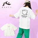 ネコポス発送! 送料無料 水陸両用 半袖 Tシャツ RUSTY ラスティ レディース ラッシュガード UVカット 吸汗速乾 体型カバー ビーチウェア サーフィン...