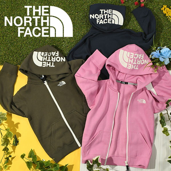 送料無料 ノースフェイス キッズ 裏起毛 スウェット パーカー 子供 THE NORTH FACE Rearview FullZip Hoodie リアビュー フルジップ フーディー フードロゴ NTJ62261 2023秋冬新色