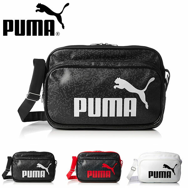 【すぐ使える100円割引クーポン配布中】 送料無料 エナメルバッグ プーマ PUMA トレーニング PU ショルダー Mサイズ 23L エナメル ショルダーバッグ スポーツバッグ 斜めがけ バッグ 通学 部活 旅行 スポーツ ジム 075370