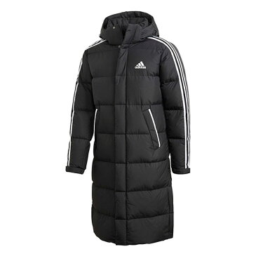 30%OFF 現品のみ 送料無料 アディダス ダウンコート adidas メンズ スリーストライプス ロングコート ロング丈 ベンチコート アウター 防寒 スポーツ観戦 3本ライン IZH13