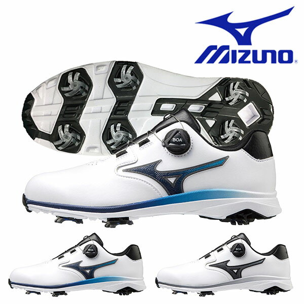 送料無料 ゴルフシューズ メンズ ミズノ MIZUNO NEXLITE GS BOA ネクスライト ゴルフ ソフトスパイク シューズ ダイヤル式 BOA ボア 靴 GOLF 51GM2115 得割17