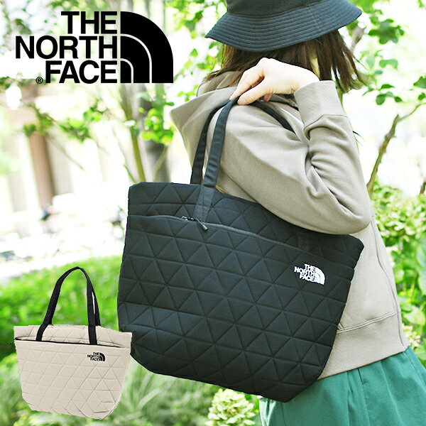 ノースフェイス トートバッグ メンズ 送料無料 ノースフェイス トートバッグ レディース キルティング THE NORTH FACE Geoface Tote ジオフェイストート 15L 手提げ かばん ブラック 黒 NM32352