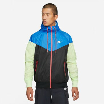 送料無料 ナイキ ウインドブレーカー メンズ NIKE NSW HE WR ウーブン フーディ ジャケット ウィンドジャケット ランニング ジョギング 撥水 ブルー 青 da0002