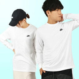 ナイキ ペアTシャツ 送料無料 ナイキ 長袖 Tシャツ メンズ レディース NIKE クラブ ロングスリーブ Tシャツ トップ ロンT スポーツウェア カジュアル ホワイト 白 ar5194