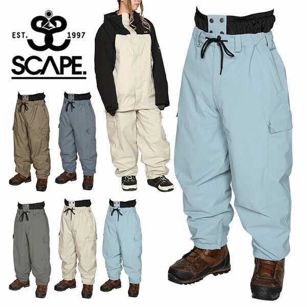 送料無料 スノーボードウェア SCAPE エスケープ BAGGY PANTS メンズ レディース ユニセックス パンツ スノボ スノーボード スノーウェア ボトムス バギーフィット 71123334 2023-2024冬新作 25%off