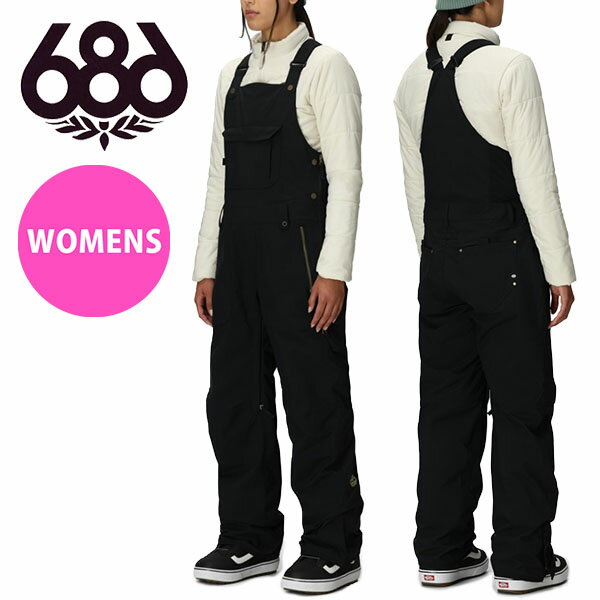 送料無料 ビブパンツ 686 SIX EIGHT SIX シックスエイトシックス BLACK MAGIC INSULATED BIB レディース パンツ ビブパンツ スノボ スノーボード スノーウェア M5WN426 2025-2026冬新作 25-26 25/26 10%off
