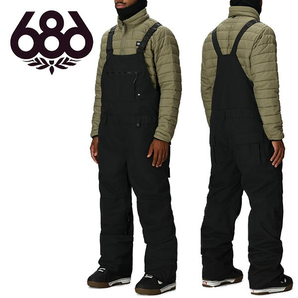 送料無料 ビブパンツ 686 SIX EIGHT SIX シックスエイトシックス HOT LAP INSULATED BIB メンズ パンツ ビブ ボトムス 撥水 スノボ スノーボード スノーウェア M5WN251 2025-2026新作 25-26 25/26 10%off