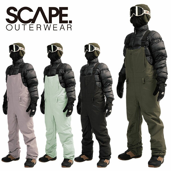 送料無料 スノーボードウェア SCAPE エスケープ BIB PANTS メンズ パンツ ビブパンツ スノボ スノーボード スノーウェア ボトムス 71125331 2025-2026冬新作 25-26 25/26 10%off