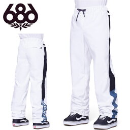 送料無料 スノーボードウェア 686 SIX EIGHT SIX シックスエイトシックス ホワイト WATERPROOF TRACK PANT メンズ パンツ スノボ スノーボード スノーウェア M2WCST05 2023-2024冬新作 30%off