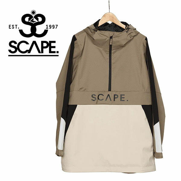 30 off 送料無料 スノーボードウェア SCAPE エスケープ カーキ アイボリー ANORAK メンズ レディース アノラック ジャケット スノボ スノーボード スノーウェア 71123303 2023-2024冬新作