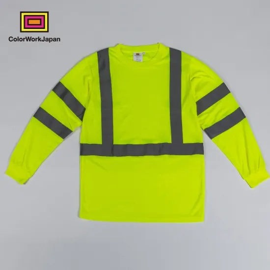 樂天商城 - 自転車 カラーワークスジャパン colorworkjapan Hi-Vis リフレクター ロングTシャツ 蛍光イエロー/オレンジ 反射材付き 高視認性 作業服 自転車 通勤 ウォーキング 犬の散歩 エレファントサイクル ele1792