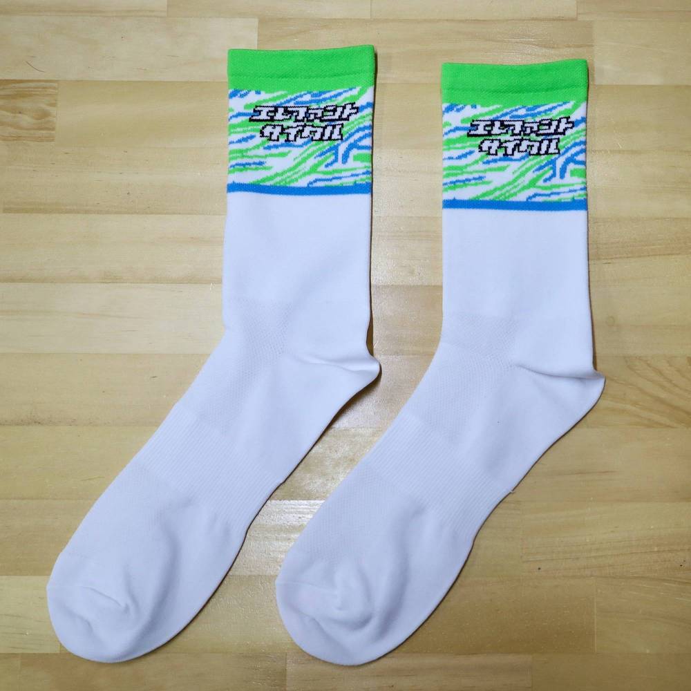 自転車 アパレル サイクルウエア オリジナル ソックス ホワイト ウエイブワン製 ロードバイク クロスバ..