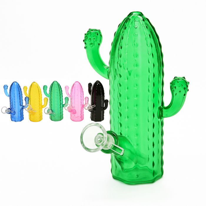 サボテン 型 ガラスボング 水パイプ ガラスパイプ 喫煙具 水たばこ 喉に優しい ドライハーブ シャグ パ..