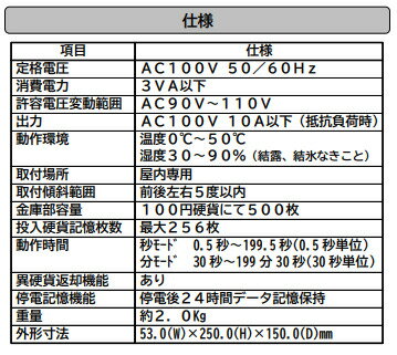 TD-S2-100 コインタイマー100円硬貨...の紹介画像2