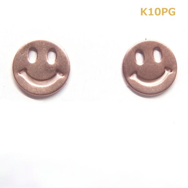 乐天商城 - 【送料無料】K10PGスマイルマークスタッドピアス■775124-000