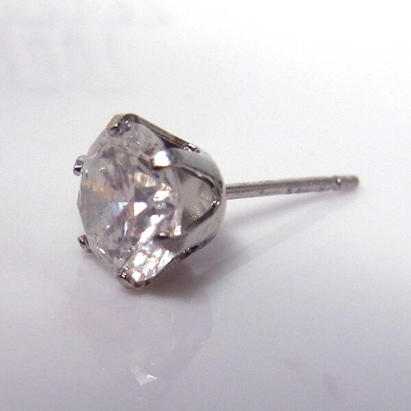 プラチナ製大粒天然ダイヤ片耳ピアス0.852ct メンスピアス□4005 ...