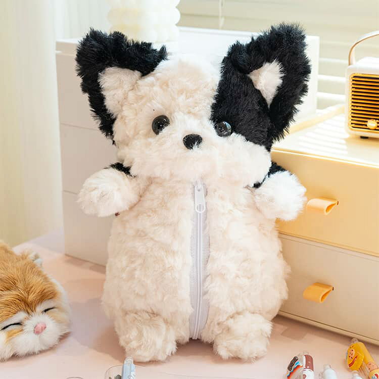 文具入れ 大容量 ペンポーチ ぬいぐるみ 犬 イヌ ぬいぐるみペンケース 筆入れ ペンケース 小物収納 もふもふ 立体 面白い ふわふわ かわいい ポーチ 筆箱 もこもこ 文房具入れ 収納ケース 動物デザイン 小学生 中学生 高校生 ギフト elevenone-10013758 クラッチバッグ elevenone サンプル画像2
