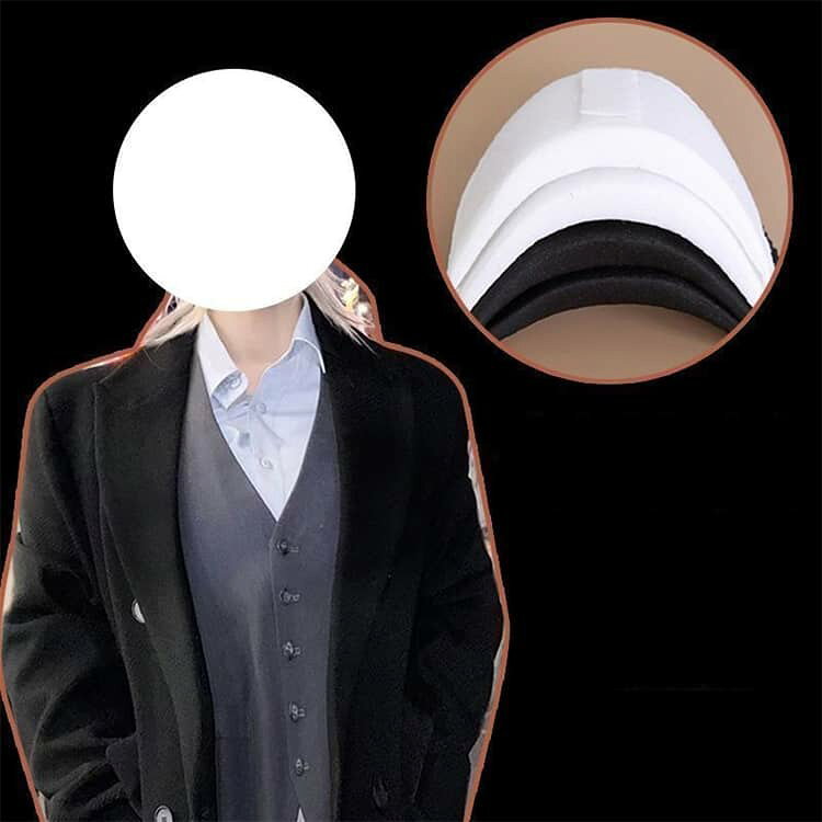 クラッチバッグ elevenoneのカバー 着物 ショルダーパッド 和装 直角肩メイク フォーマルスーツ ジャケット 肩パット コスプレ 2ペアセット マジックテープ パワーショルダー 肩パット パット ショルダー ショルダーカバー 厚み 小顔 ボディメイク 肩先が角ばったタイプ 黒｜アングル2
