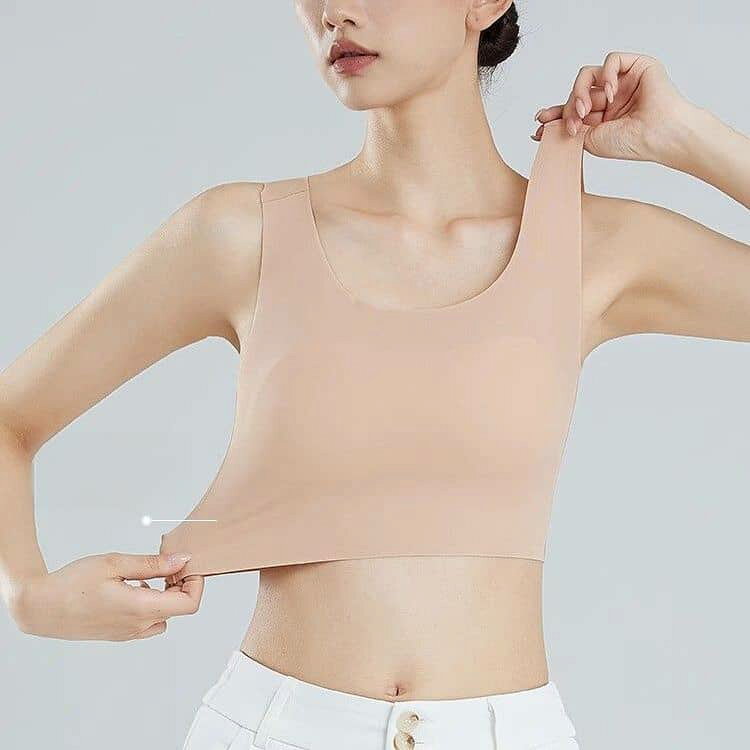 小さく見せる レディース シームレス ブラジャー ブラ ノンワイヤーブラ 胸を小さ...