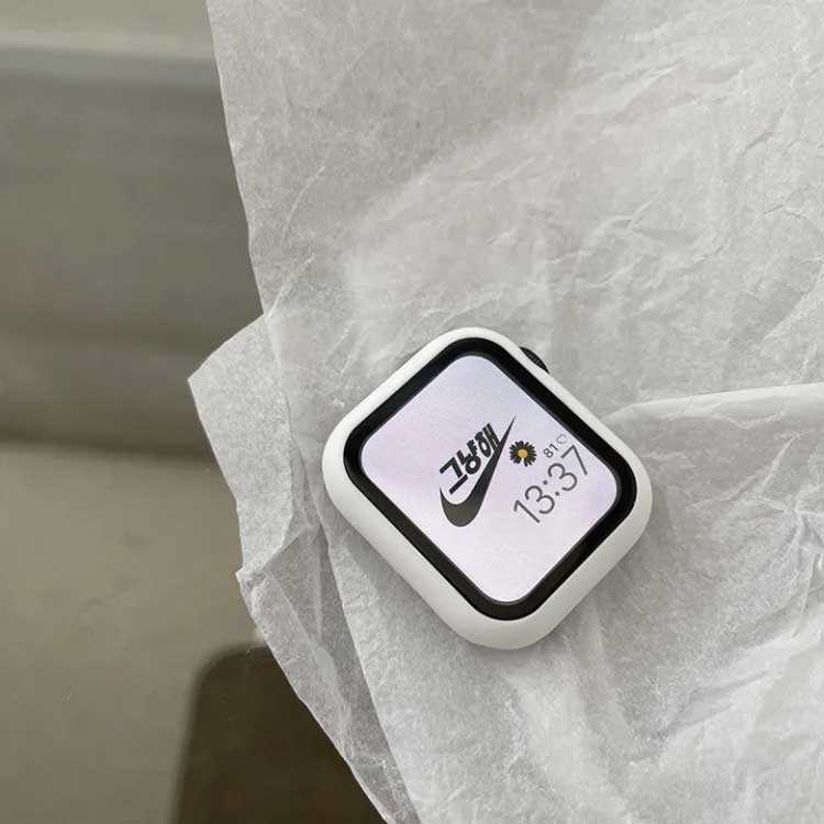 Apple Watch Series SE/6/5/4/3/2/1 保護カバー ケース*フィルム一体型ガラスフィルム アップルウォッチ カバー 40mm 44mm 耐衝撃 42mm 38mm 保護ケースフィルム Apple Watch ウォッチ カバー 全面保護 フィルム必要なし 装着簡単 超薄型 シンプル 互換品 プレゼント