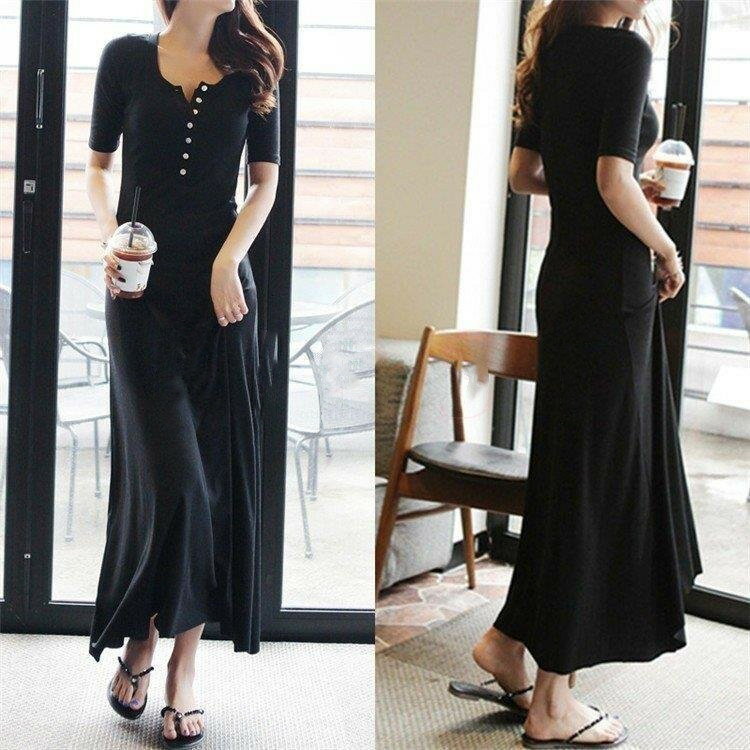 夏 ロング丈 ワンピース ルームウェア マキシ丈ワンピース ワンピース きれいめ 半袖ワンピース 40代 無地 マタニティ オシャレ 韓国風