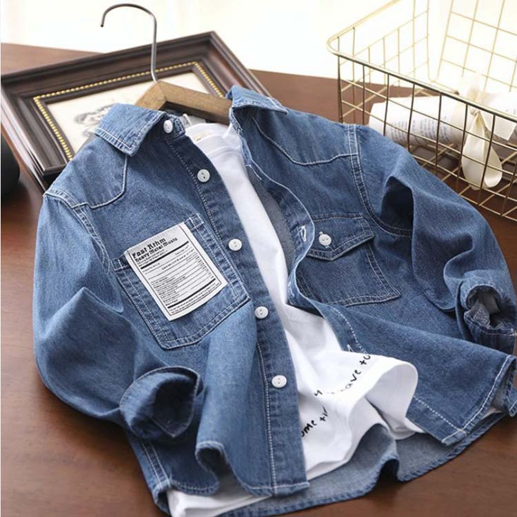クラッチバッグ elevenoneのキッズ 男の子 子供服 デニムシャツ ジュニア 子ども服 通園 長袖シャツ デニムトップス デニム 羽織 アウター デニムシャツ こどもふく 通学 長袖 お洒落 春物 秋物 韓国風 春 秋 デニム トップス デニム｜アングル2
