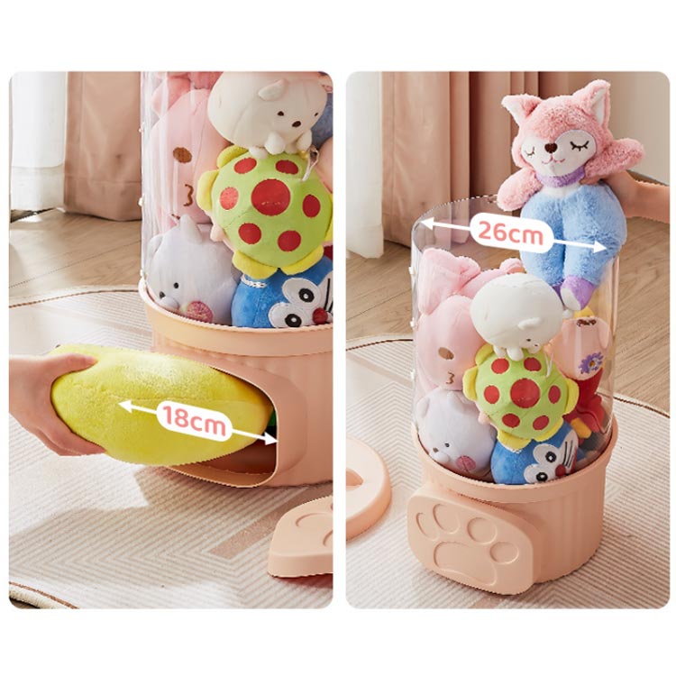 ぬいぐるみ 収納 ケース 透明 ぬいぐるみ収納ボックス ディスプレイケース おもちゃ収納ボックス 高さ47cm 77cm 107cm 幅26cm 円柱形 防塵 DIY 展示ボックス 蓋付き 人形 コレクションケース 大容量 直径26cm 透明円柱のぬいぐるみ収納ケース [2]