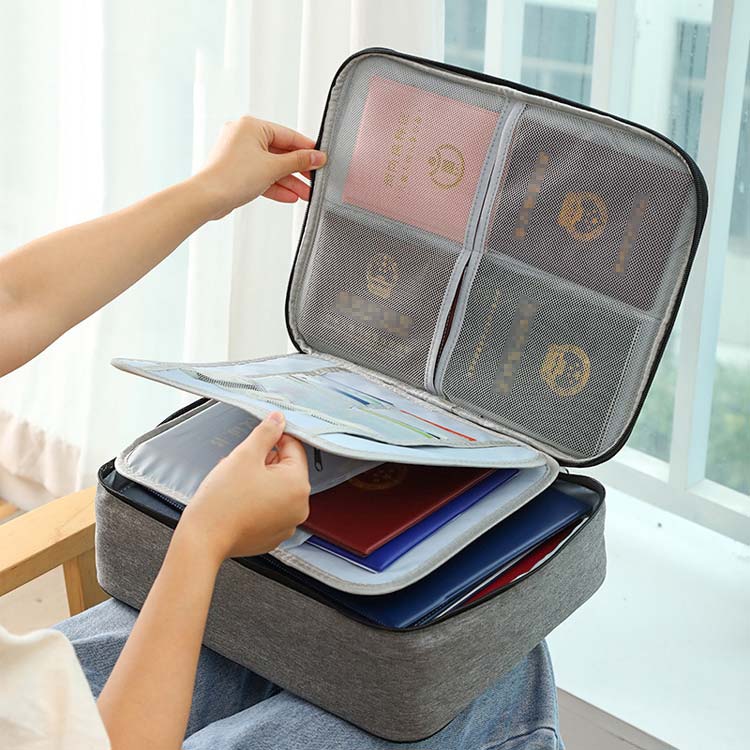 超大容量 収納カバン 3層式 パスワードロック 多功能収納 収納ボックス 証明書 中身可視 パスポート ファイル 書類 持ち運び便利 整理ケース 可愛い 仕切り収納 小物収納 お片付け お洒落 3色 ファッション ドキュメント