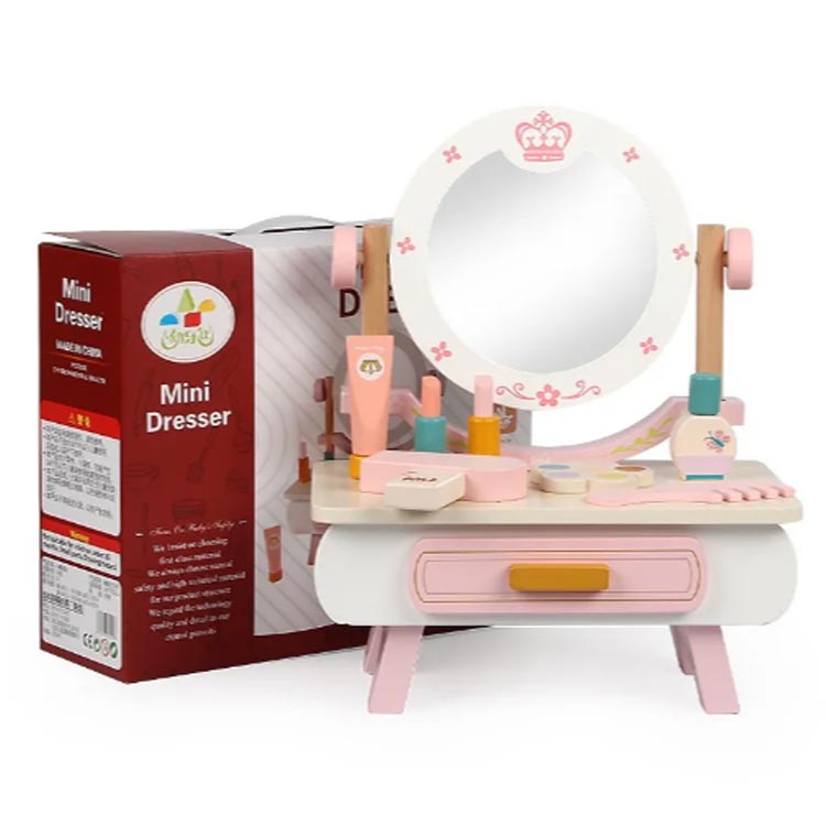 子供用ドレッサー ピンク ドレッサー おままごと 子供 木製玩具 こども 室内遊び 玩具 知育 おうち時間 誕生日 クリスマス プレゼント 女の子 ごっこ遊び メイク 化粧 コスメ ミニドレッサー コンパクト かわいい 木製 elevenone-10007673 クラッチバッグ elevenone サンプル画像2