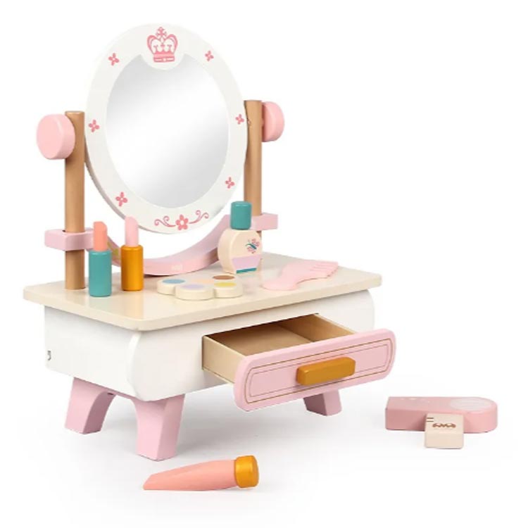子供用ドレッサー ピンク ドレッサー おままごと 子供 木製玩具 こども 室内遊び 玩具 知育 おうち時間 誕生日 クリスマス プレゼント 女の子 ごっこ遊び メイク 化粧 コスメ ミニドレッサー コンパクト かわいい 木製 elevenone-10007673 クラッチバッグ elevenone サンプル画像3