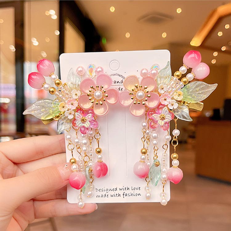 ヘアアクセサリー 髪飾り フラワー 浴衣 ビジュー ヘッドアクセサリー 可愛い キッ...
