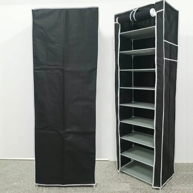 シューズラック 9段 スリム 不織布カバー付 軽量 下駄箱 靴箱 最大27足 可動棚 軽...